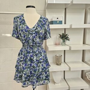 Watercolor floral minidress